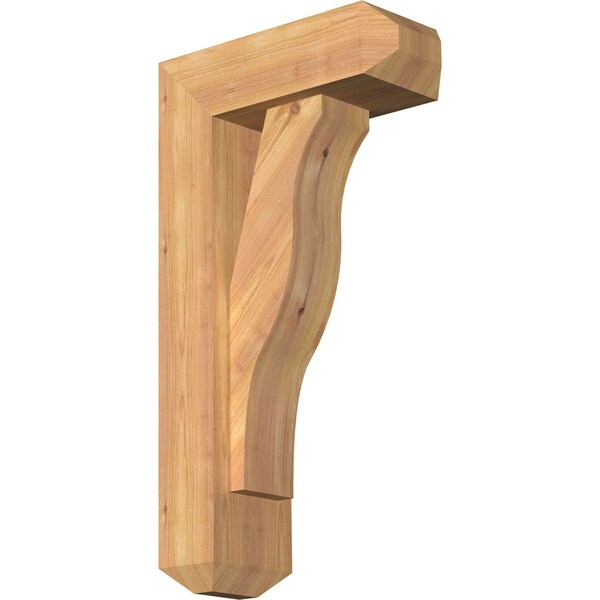 Ekena Millwork Funston Craftsman Smooth Bracket w/ Offset Brace, Western Red Cedar, 5 1/2"W x 14"D x 26"H BKT0604X14X26FST04SWR - main